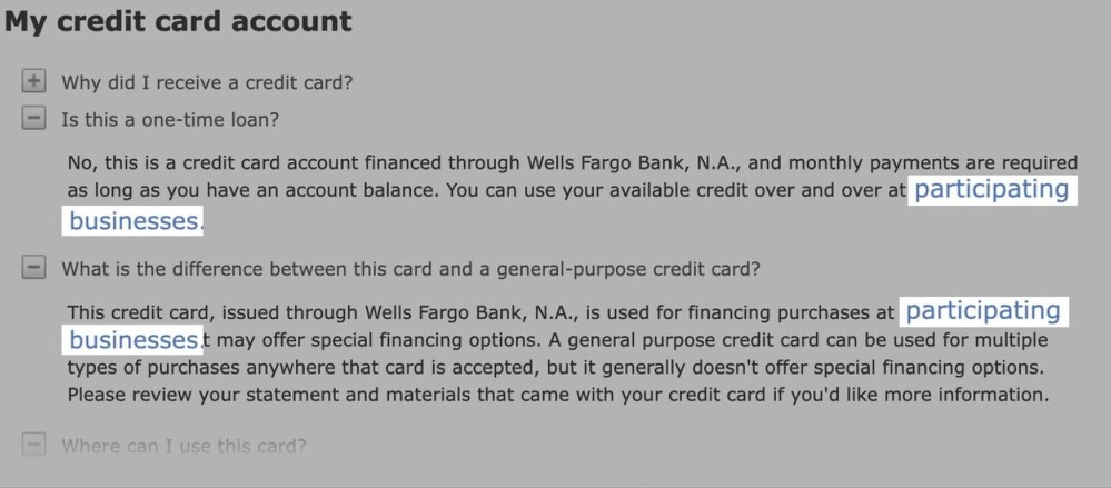 Wells Fargo网站的FAQ页面内潜入内部链接,可以把用户引向其它页面